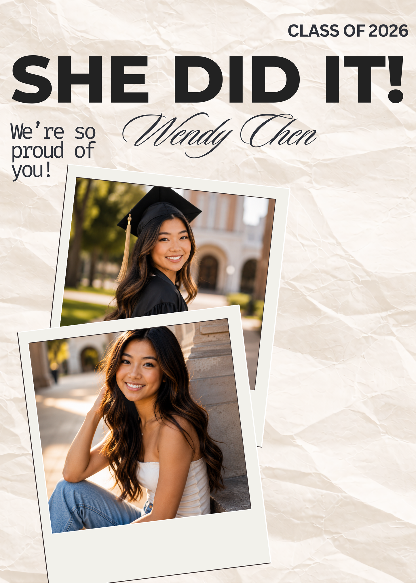 Graduation Announcement Magnets — I Did It