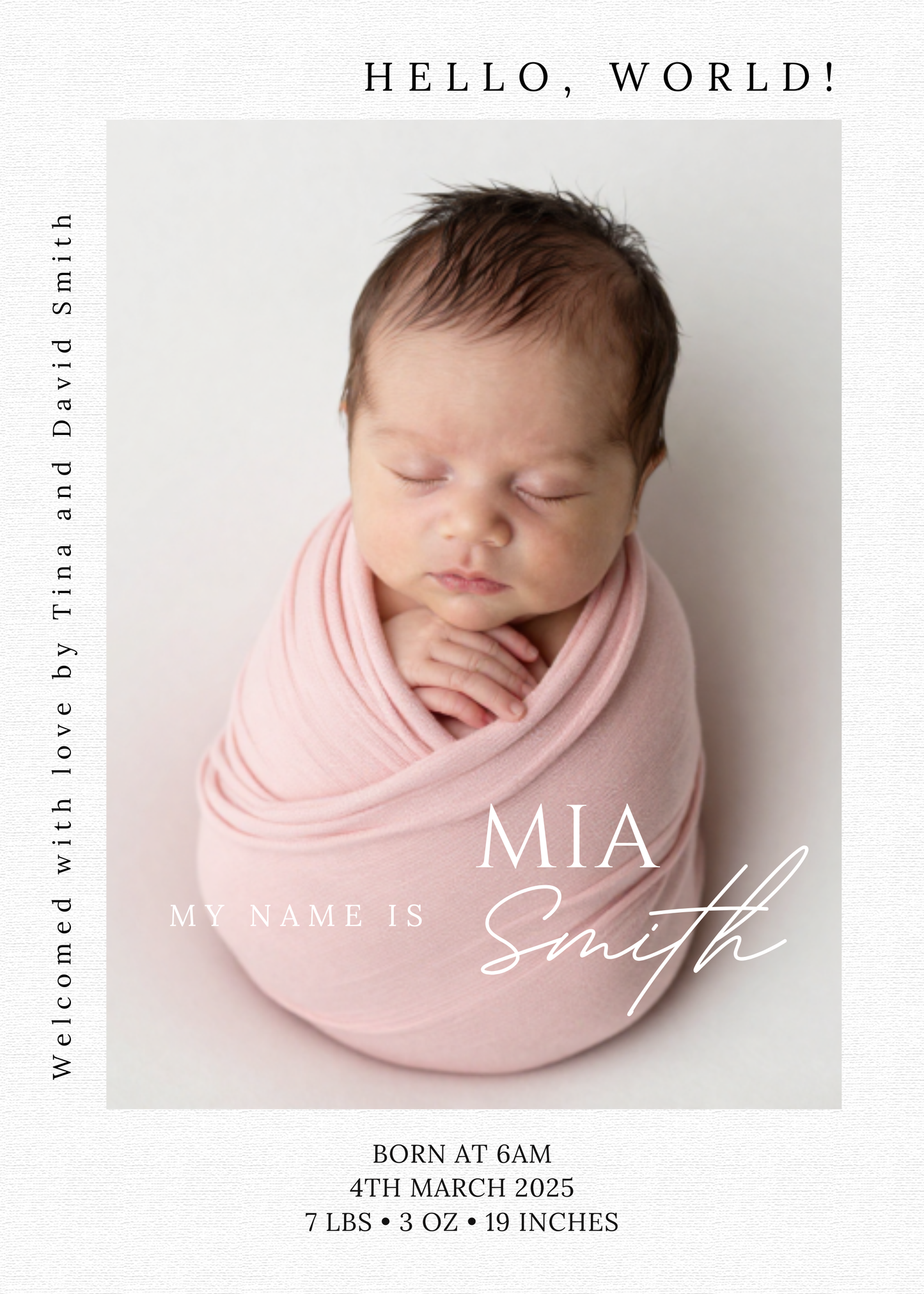 Baby Announcement Magnets — Hello World